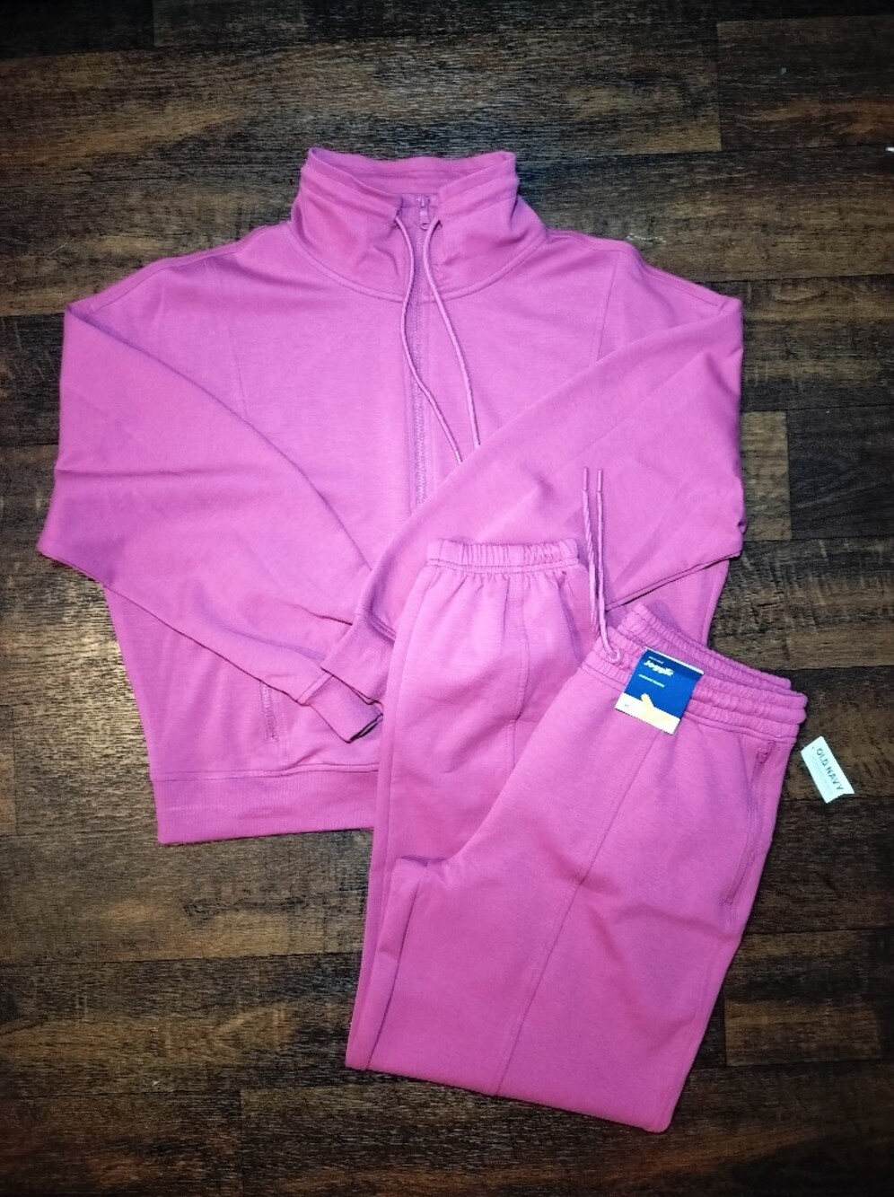 Old Navy Active Pink Half Zip Sweatshirt & Jogger Set M/L NWT